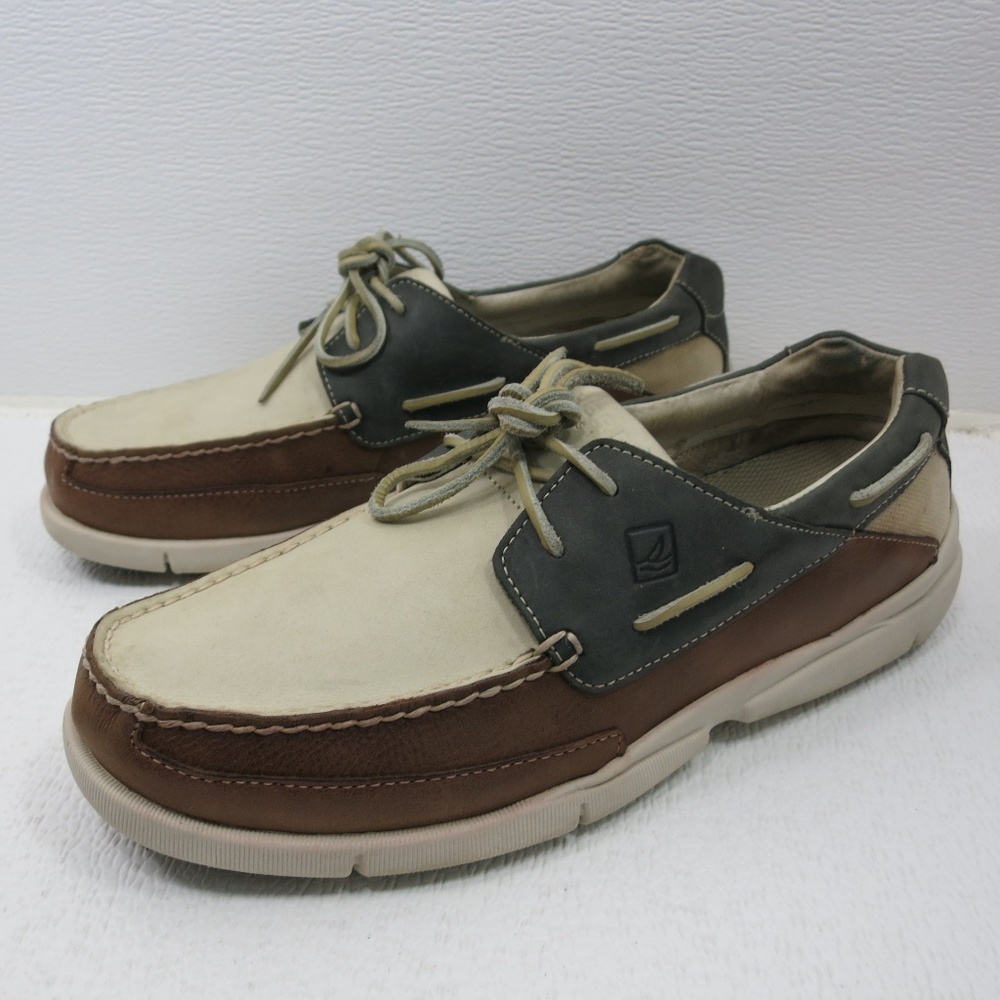 Sperry Three Tone Leather Casual Deck Shoes 10.5